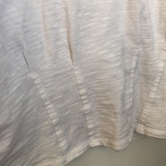 Anthropologie eri + ali white top, gathered stitching on waist - Picture 5 of 5